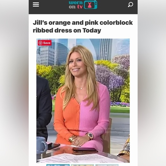 Pink and Orange Ribbed Button Down Midi Sweater Dress - Picture 9 of 11